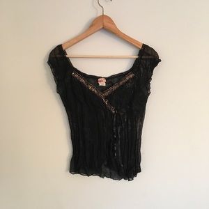 Black and Gold Blouse Size Large